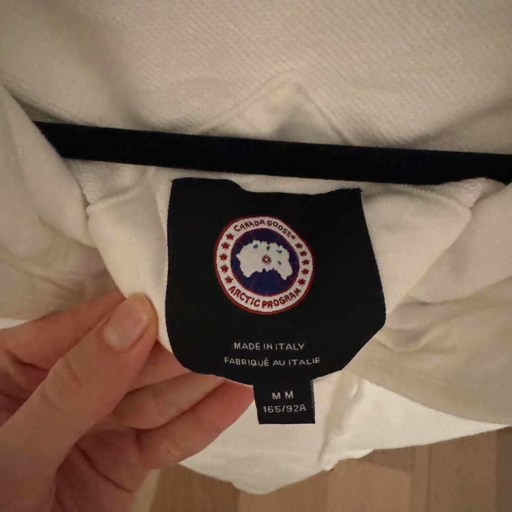 Canada Goose Cream Hoodie with Red Logo Patch - Picture 5 of 5